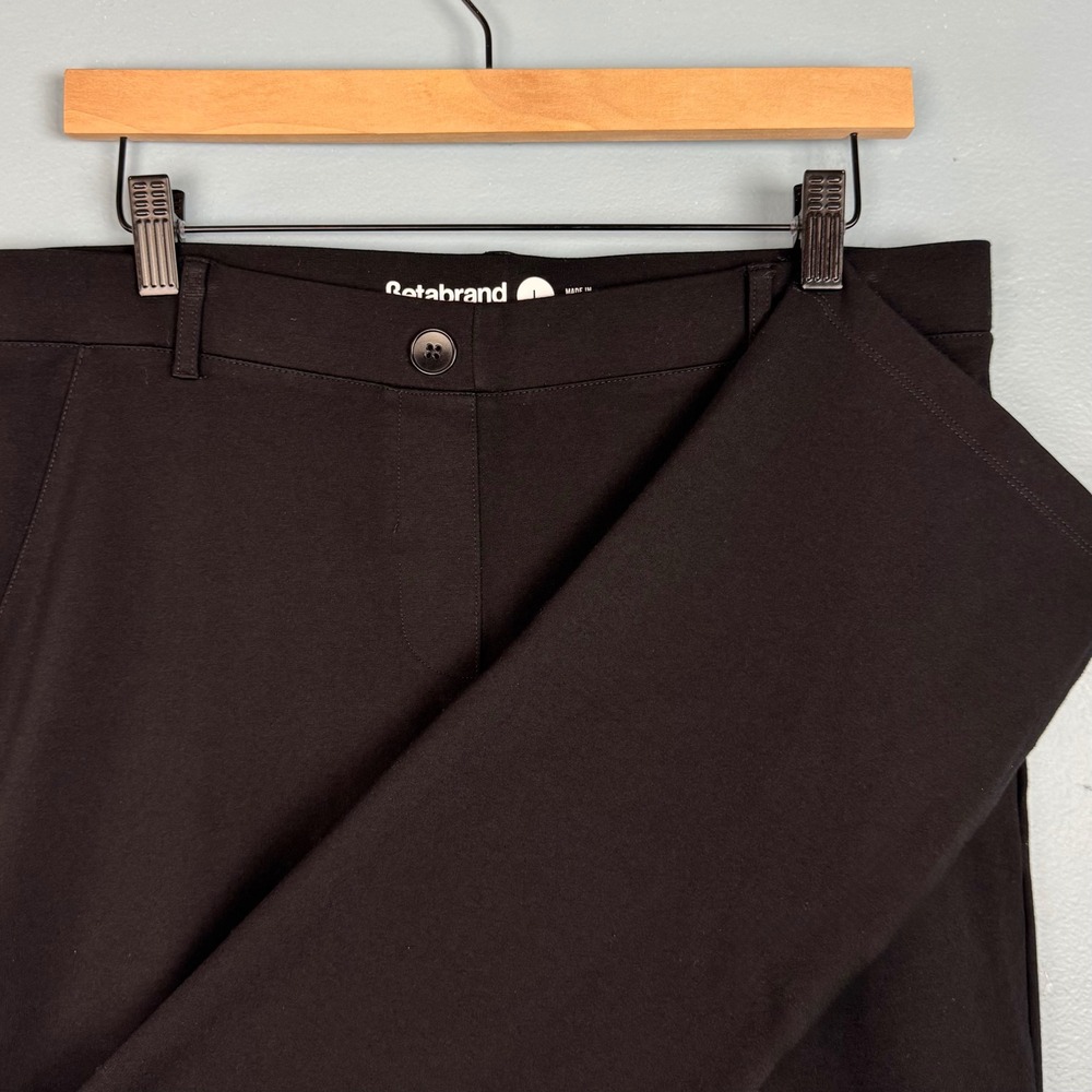 Betabrand DPYP Dress Yoga Pants Womens Large Black Straight Leg Stretch Trousers